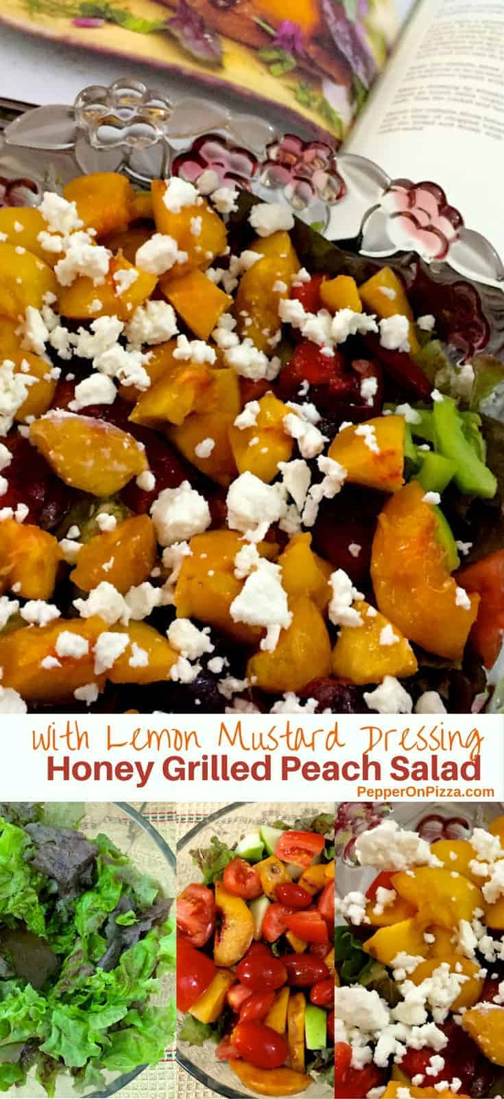 Honey Grilled Peach Salad with Feta Recipe | Pepper On Pizza