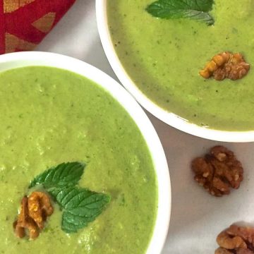 Cucumber Spinach Walnut Chilled Green Gazpacho