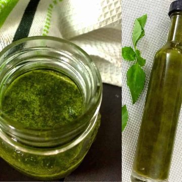 Homemade Basil Oil_PepperOnPizza.com