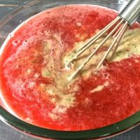 Whisk together the purees for the Watermelon Gazpacho