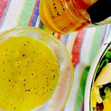 A tangy Honey Lemon Salad Dressing with the lingering taste of sweet natural Kumaon honey, this healthy dressing goes well with a green leafy salad.