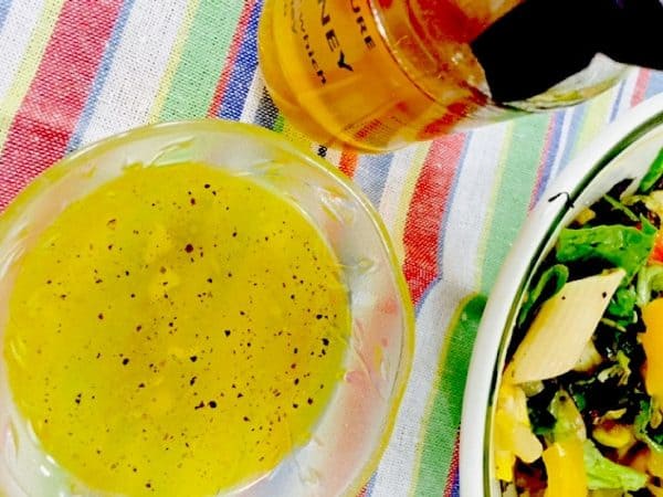 Honey Lemon Salad dressing_Featured A tangy Honey Lemon Salad Dressing with the lingering taste of sweet natural Kumaon honey, this healthy dressing goes well with a green leafy salad.