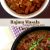 #RajmaMasalaCurry- red kidney beans cooked in thick onion tomato gravy in a black bowl on a lavender and white checked napkin with another white bowl of rajma at the top of the picture_Pepperonpizza.com