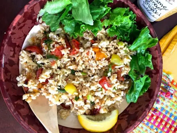 Brown Rice Roasted Tomato Salad_Featured Brown Rice Salad with Roasted Tomatoes and Asparagus_PepperOnPizza.com