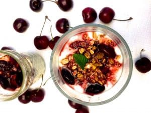 Cherry Compote Yogurt Parfait