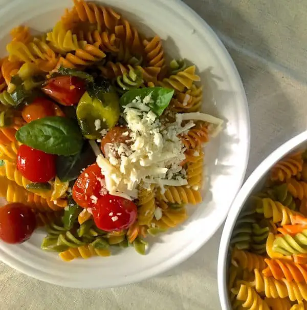 970×978 Rotini Pasta in Cherry Sauce-2 Easy quick Rotini Pasta in Garlicky Burst Cherry Tomato Sauce made from colourful, juicy cherry tomatoes, garlic, fresh basil and spirally wholewheat pasta