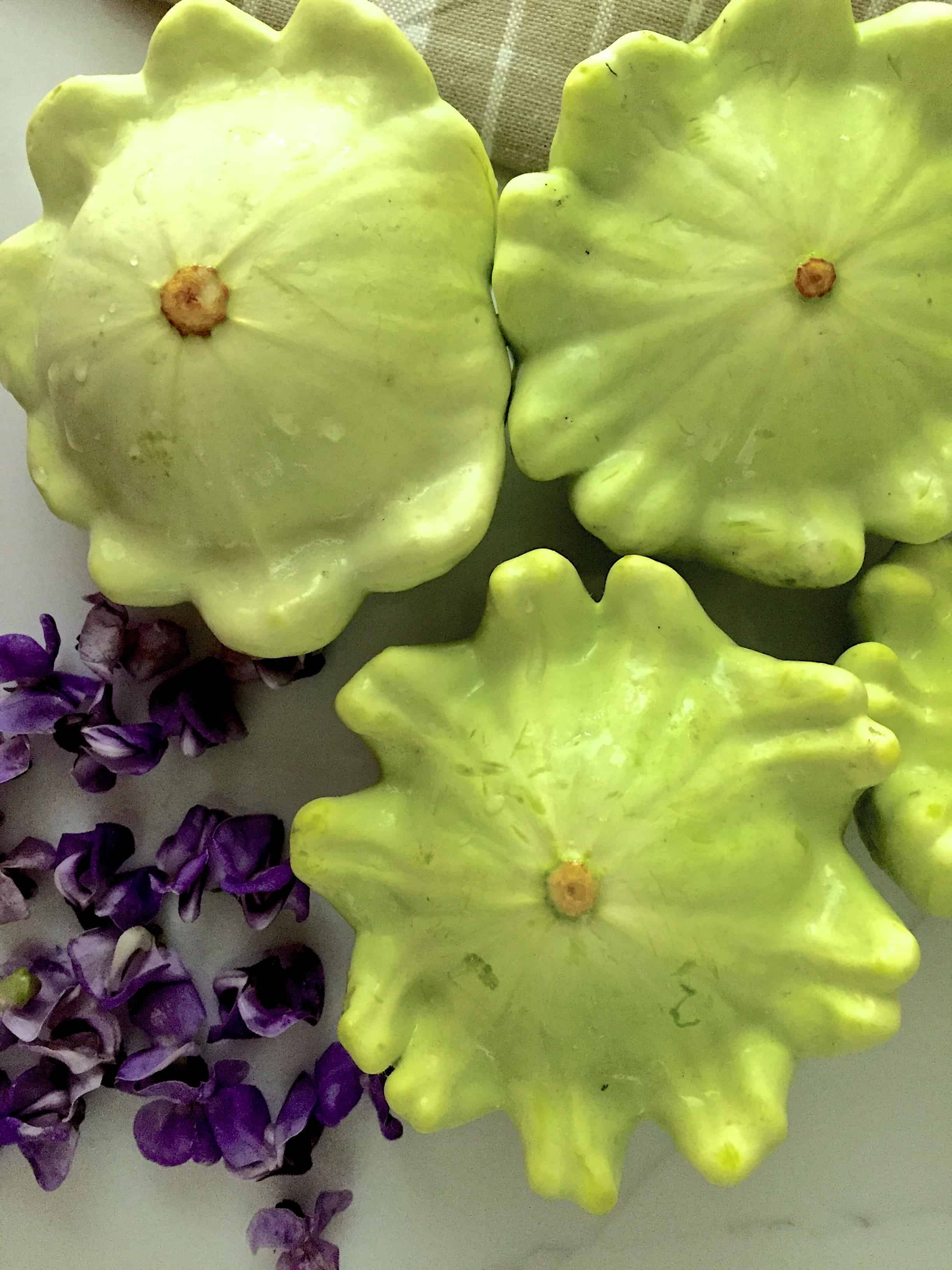 Green Patty Pan Squash and Hyacinth