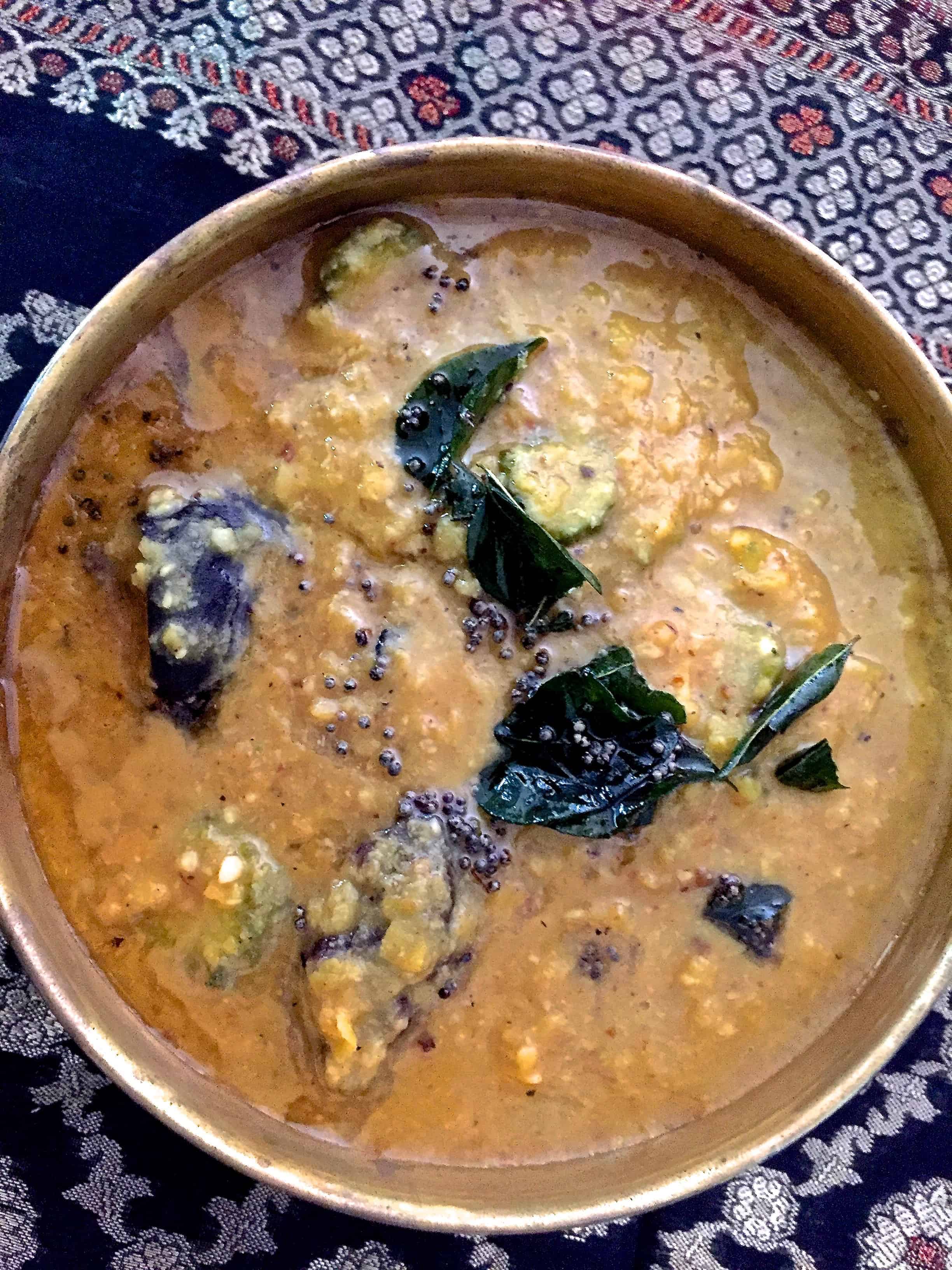 Goan Karela and Arhar dal with Kokum