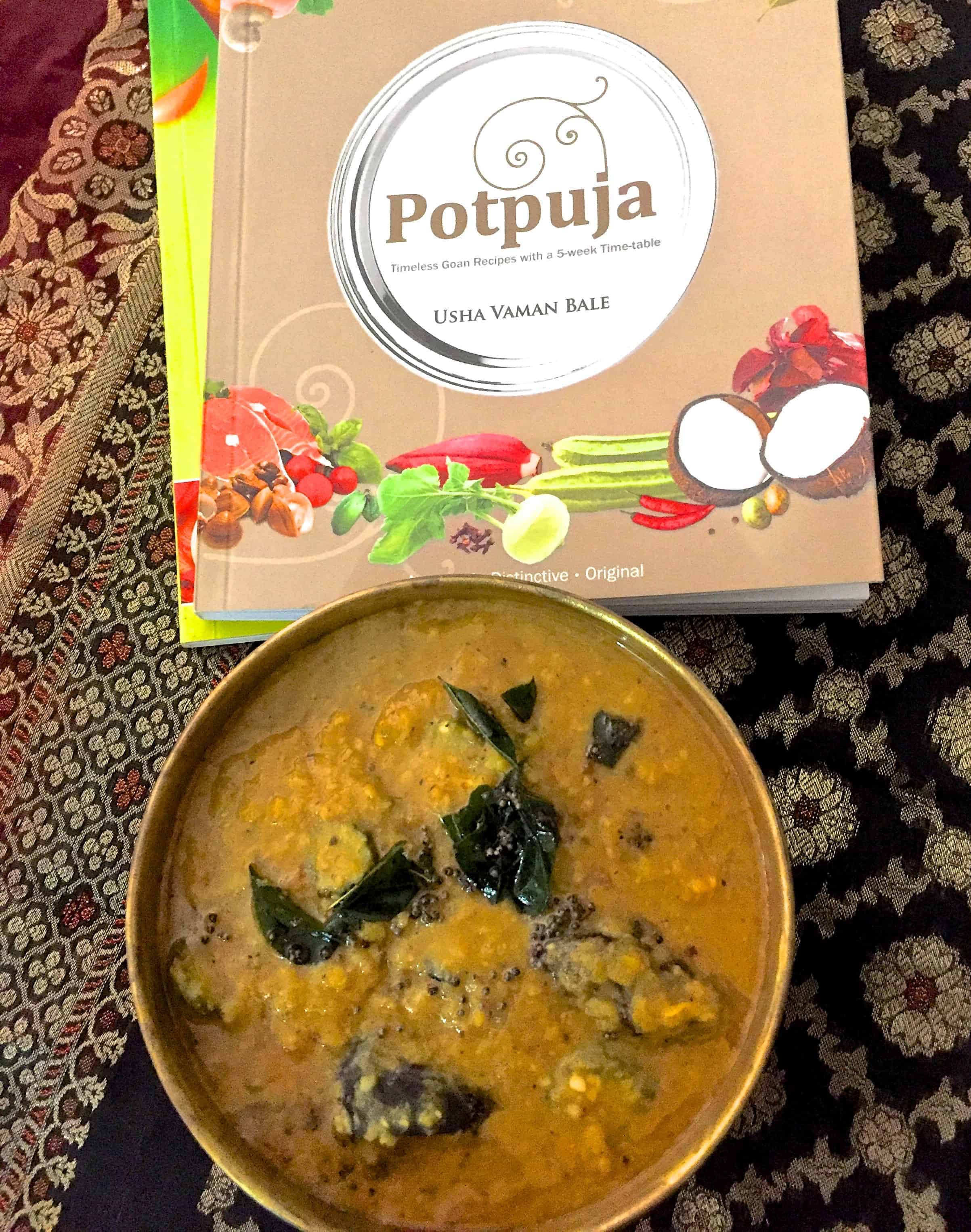 Goan Bitter gourd kokum Dal with Potpooja cook book alongside