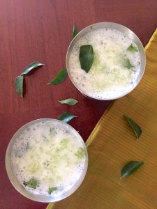 Neer Mor for a refreshing summers drink. Buttermilk with herbs and cucumber