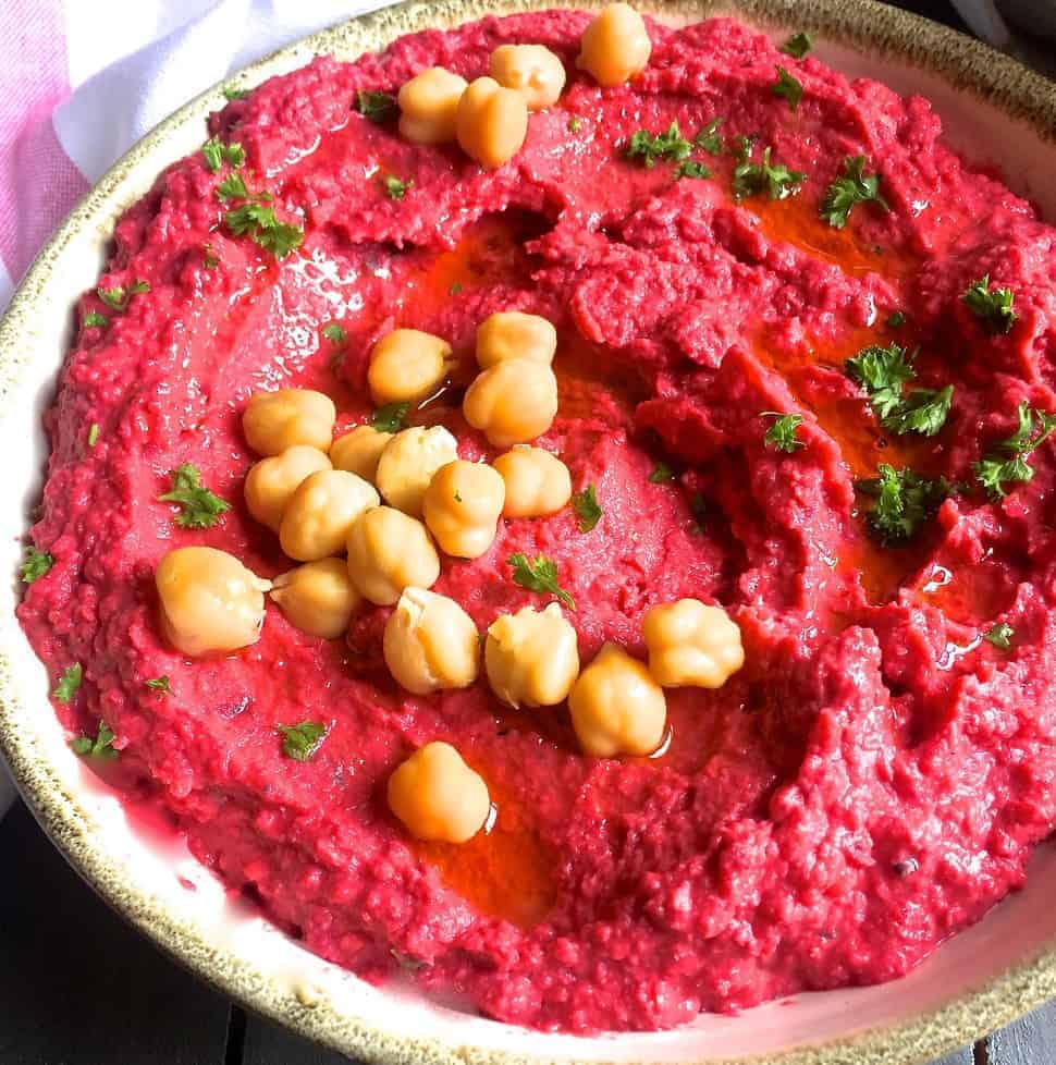 Roasted Beetroot Hummus With Parsley and Cumin PepperOnPizza