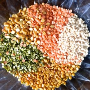 5 types of lentils to be soaked for making the Amti Dal